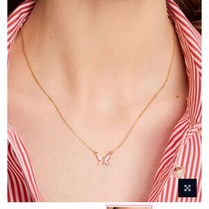 Kate Spade Gold and Pink Socia Butterfly Necklace